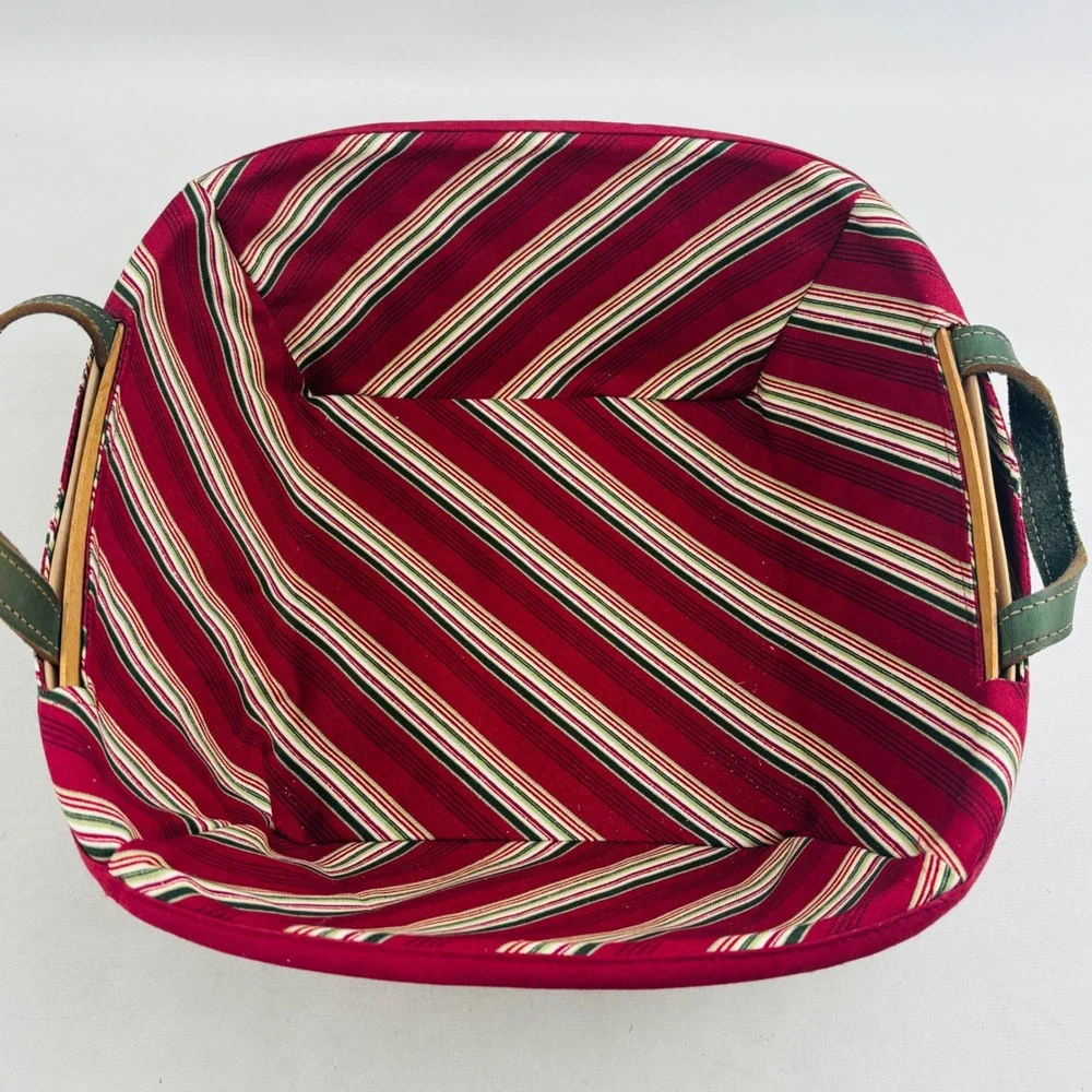 Longaberger 2005 Christmas Collection Silver Bells Basket Stripe Liner Protector